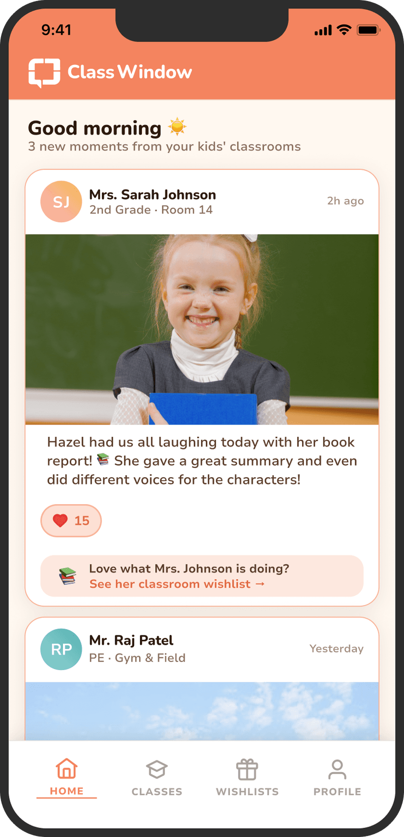 Class Window parent feed